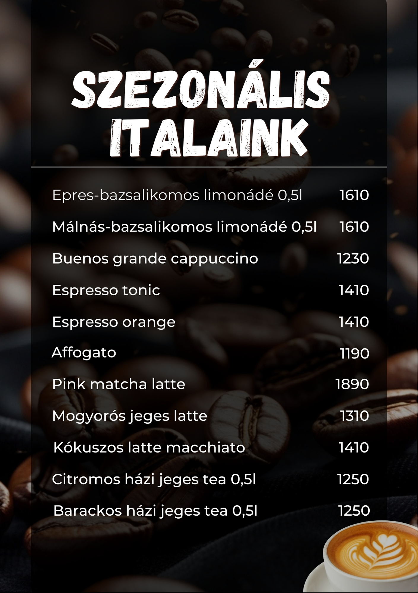 Szezonális italaink